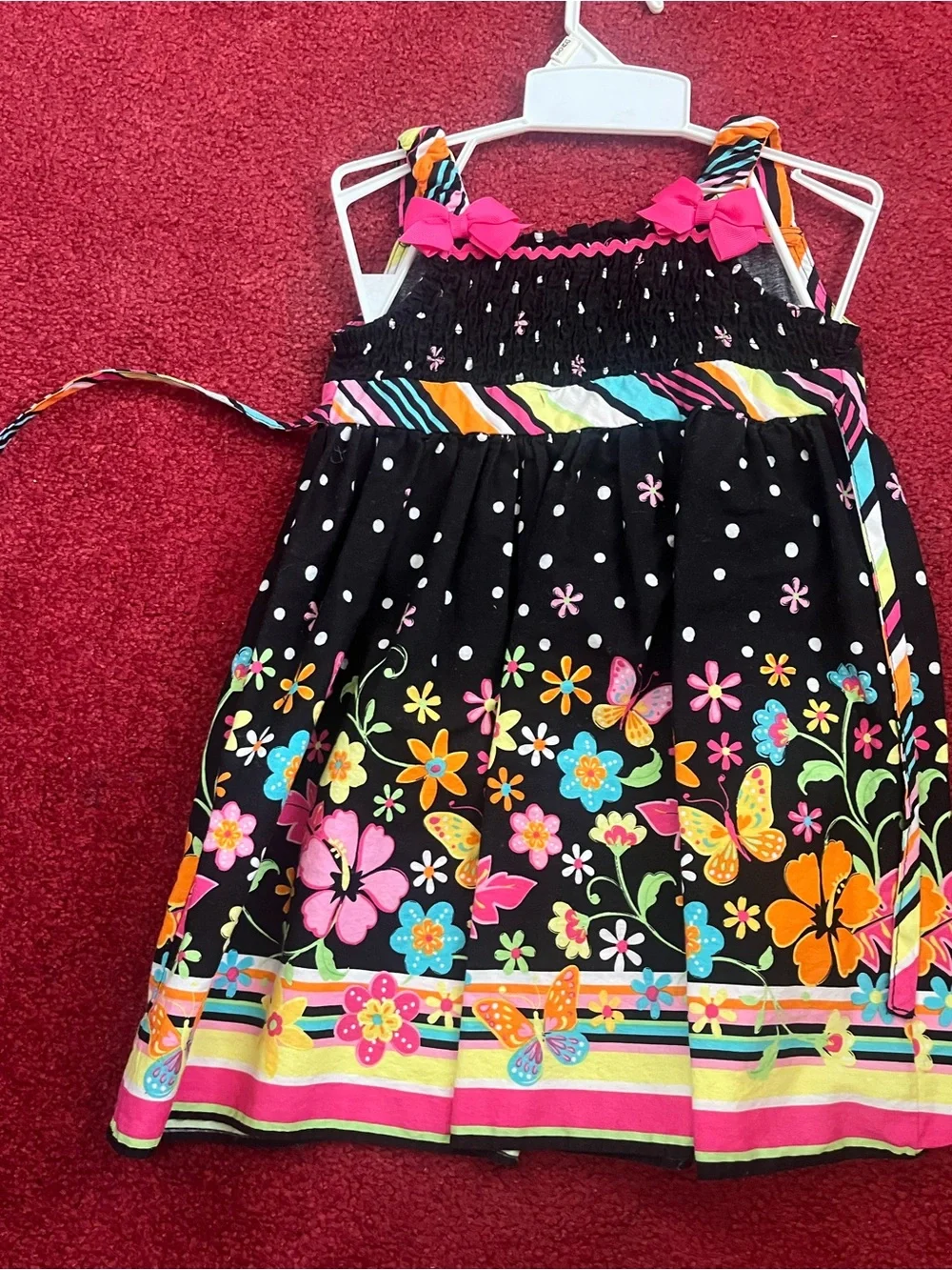 The Children's Place Black Sundress with Multicolor Floral & Butterfly Print